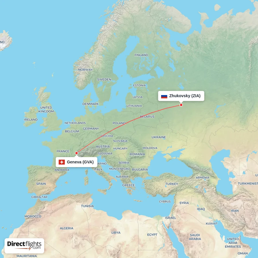 GVA - ZIA route map