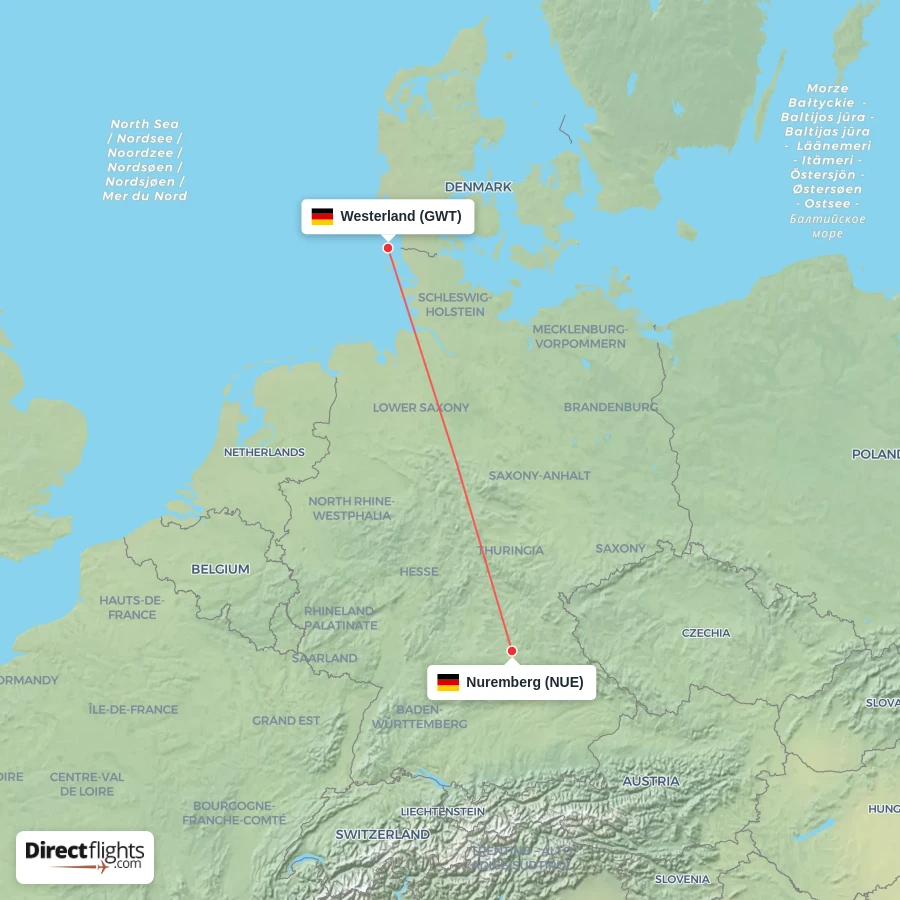 GWT - NUE route map