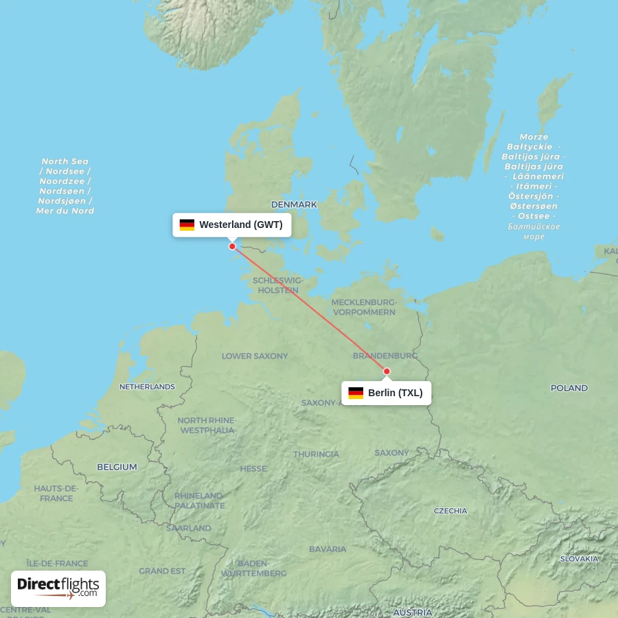 GWT - TXL route map