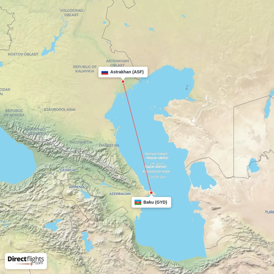 GYD - ASF route map