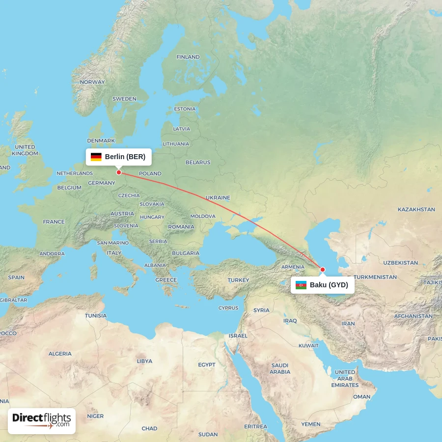 GYD - BER route map