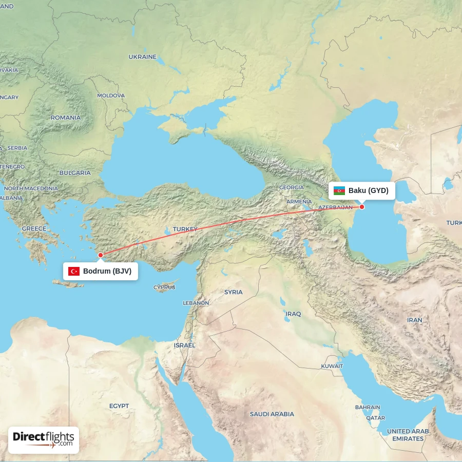 GYD - BJV route map