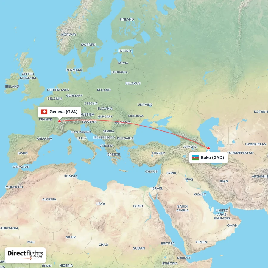 GYD - GVA route map
