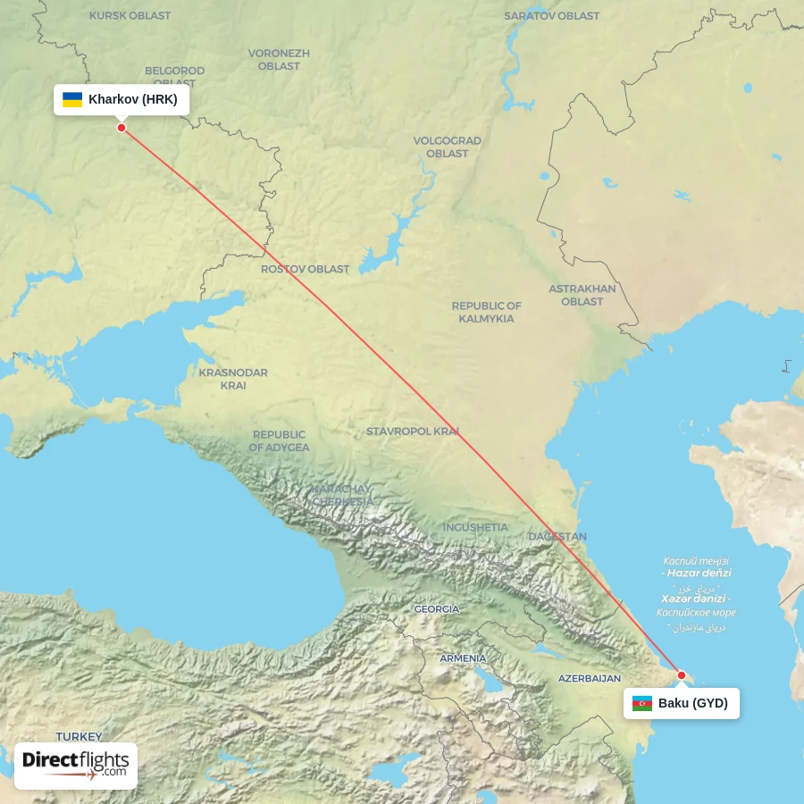 GYD - HRK route map