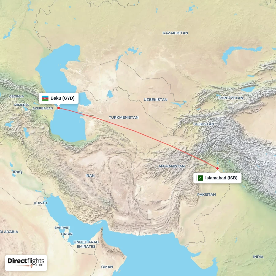 GYD - ISB route map