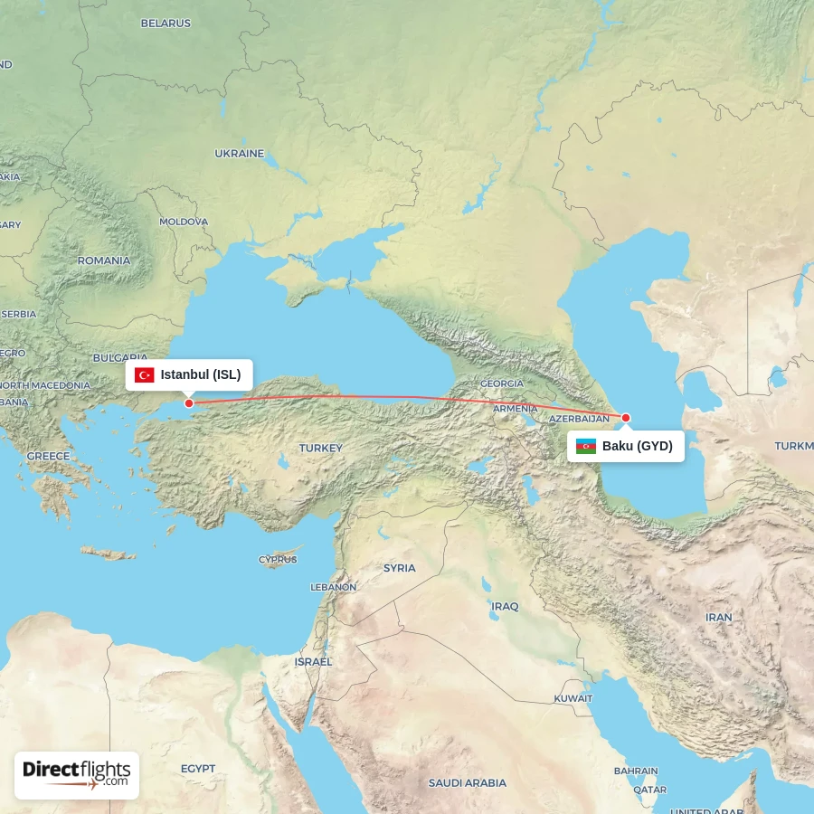 GYD - ISL route map