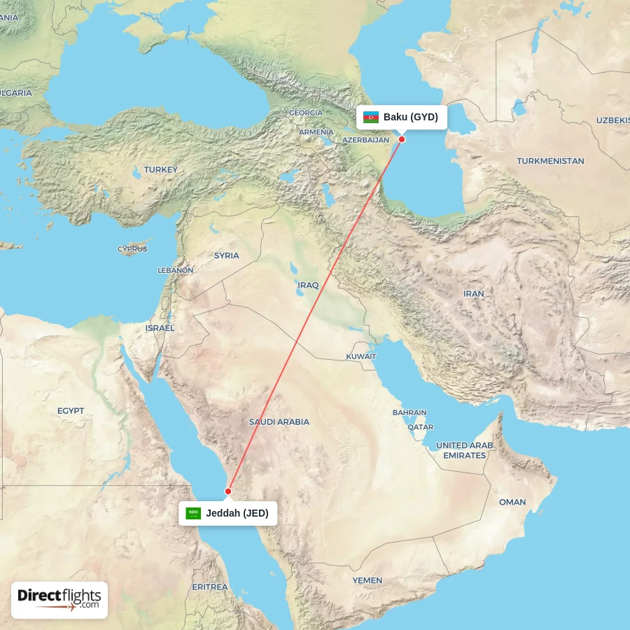 GYD - JED route map