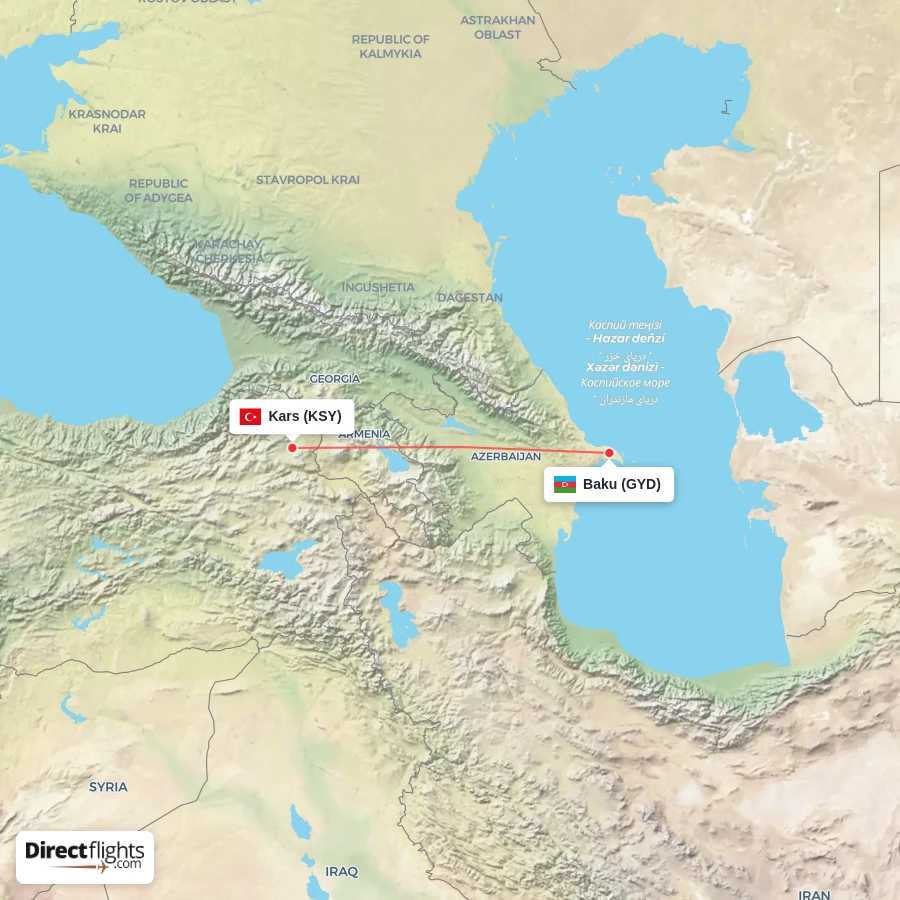 GYD - KSY route map