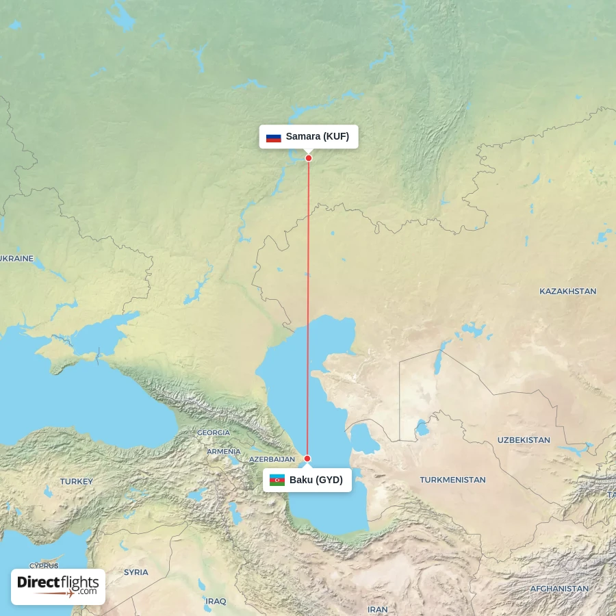GYD - KUF route map