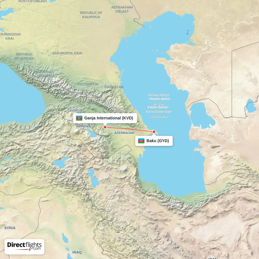 GYD - KVD route map