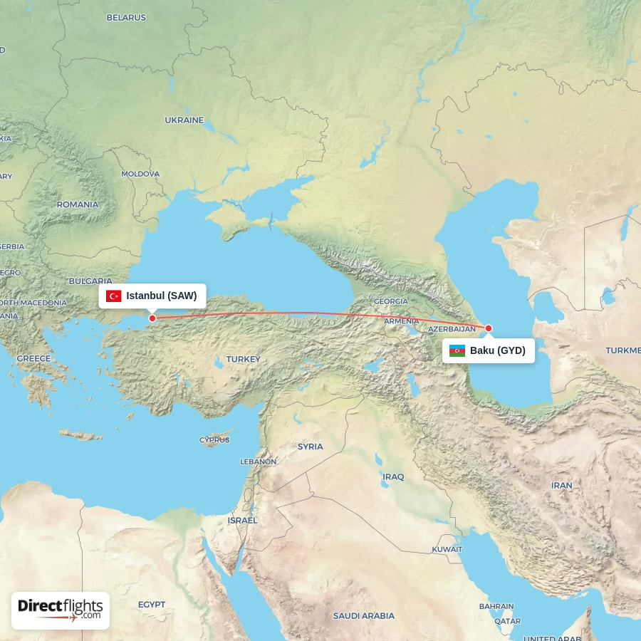 GYD - SAW route map
