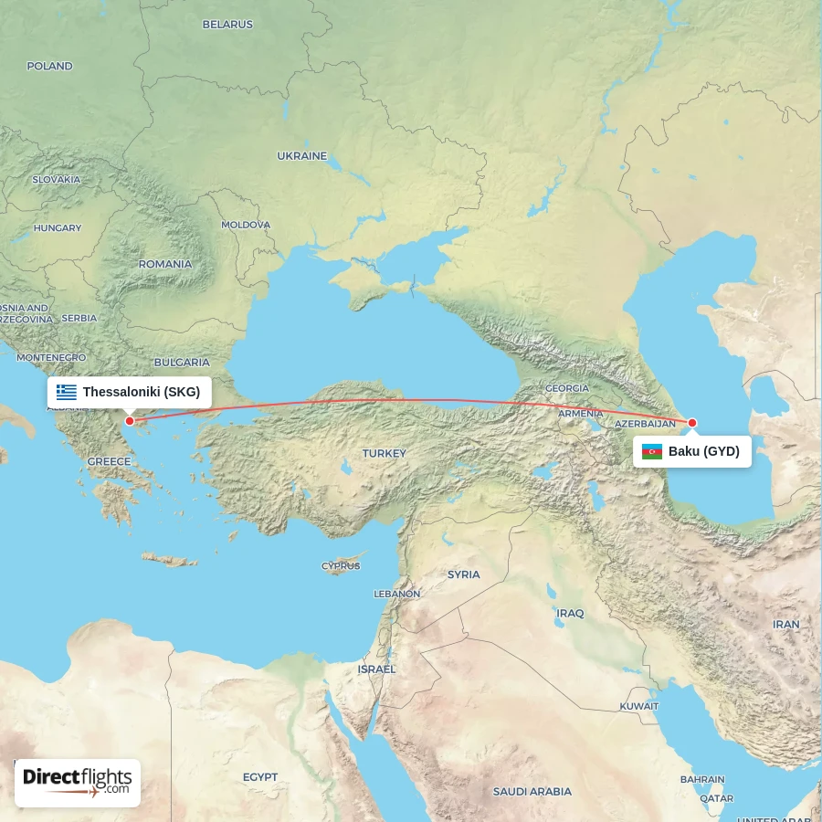 GYD - SKG route map