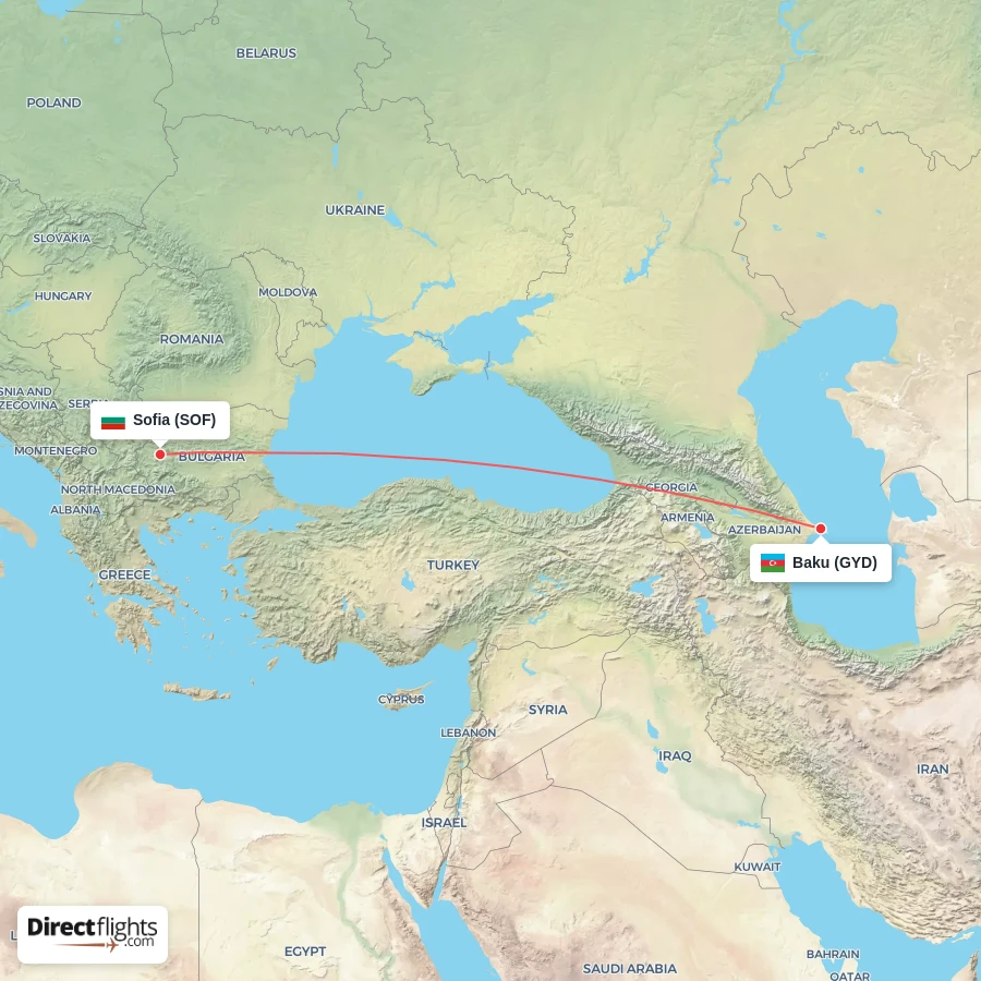 GYD - SOF route map