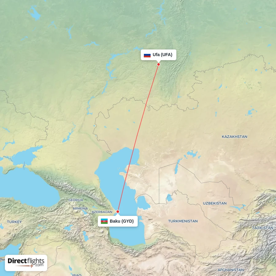 GYD - UFA route map