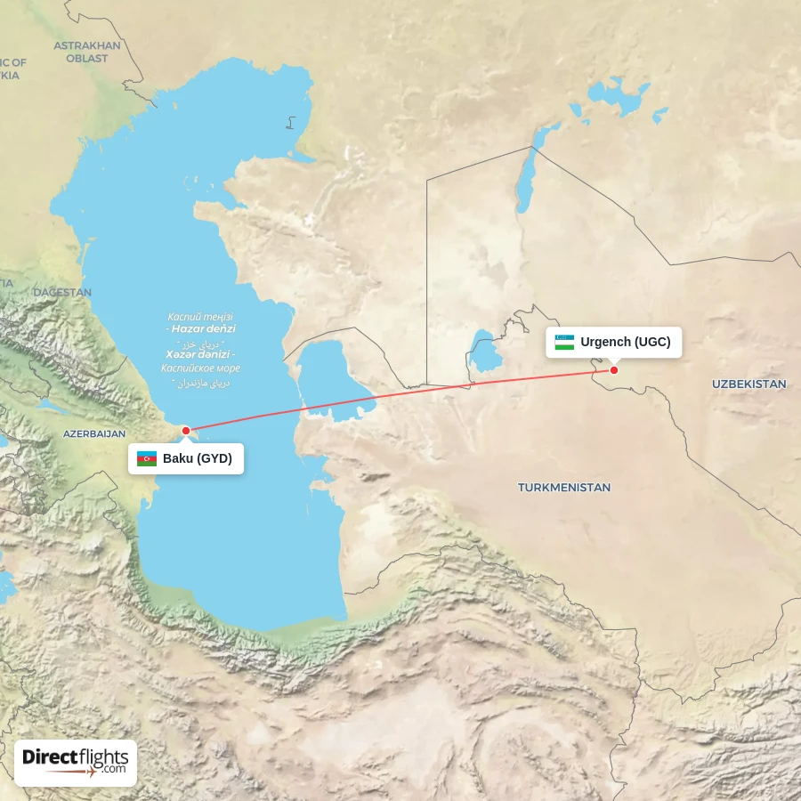 GYD - UGC route map