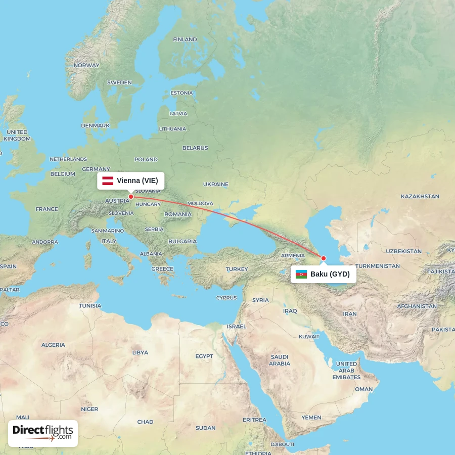 GYD - VIE route map