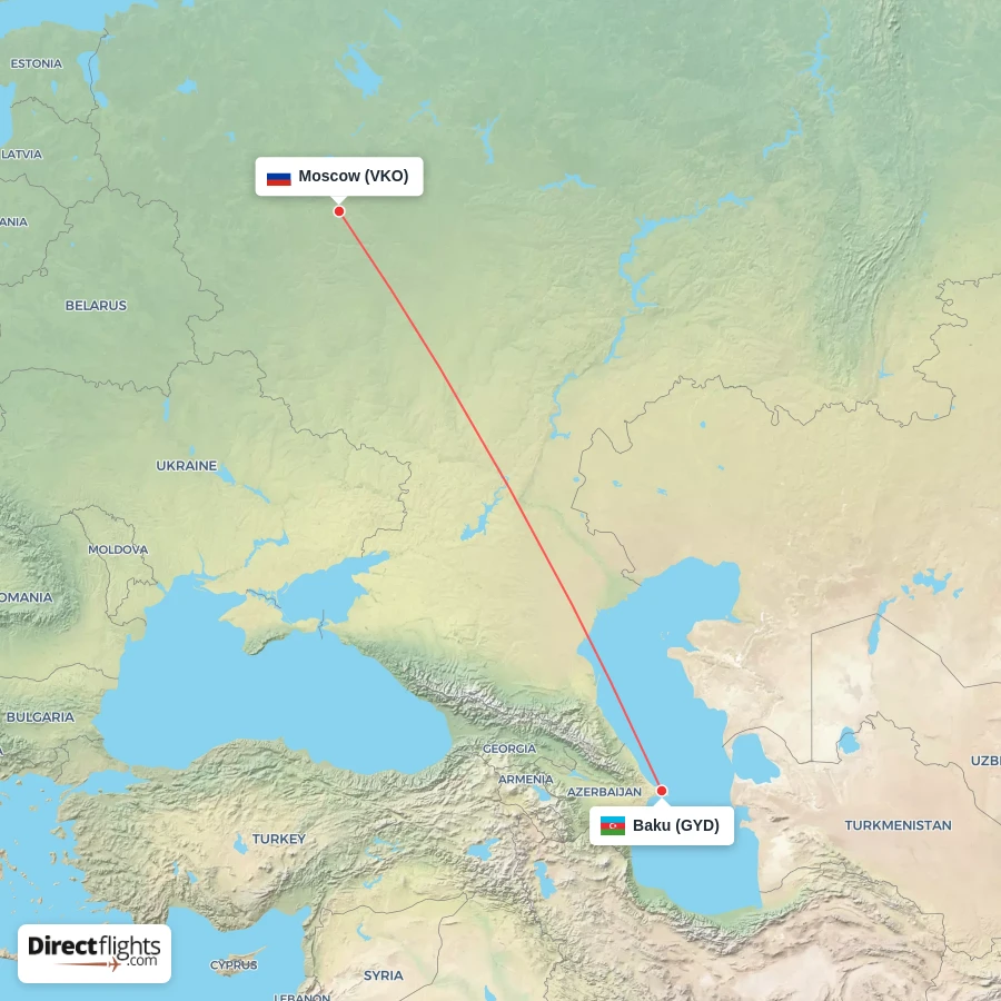 GYD - VKO route map