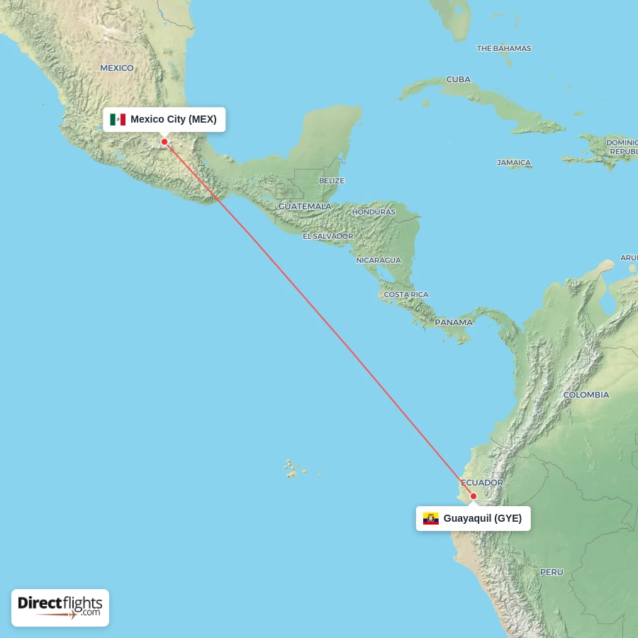 GYE - MEX route map