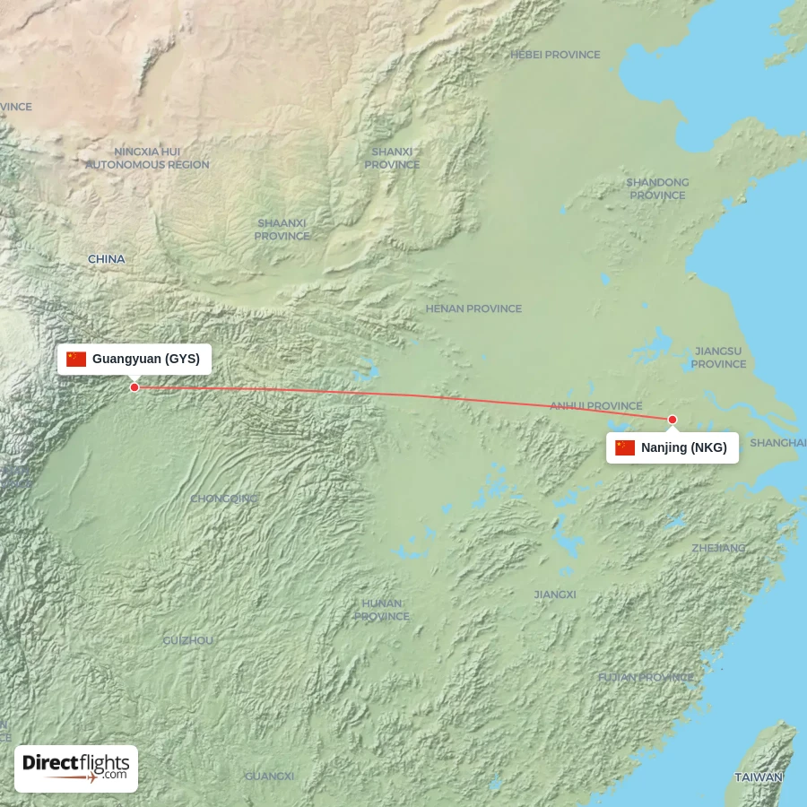 GYS - NKG route map