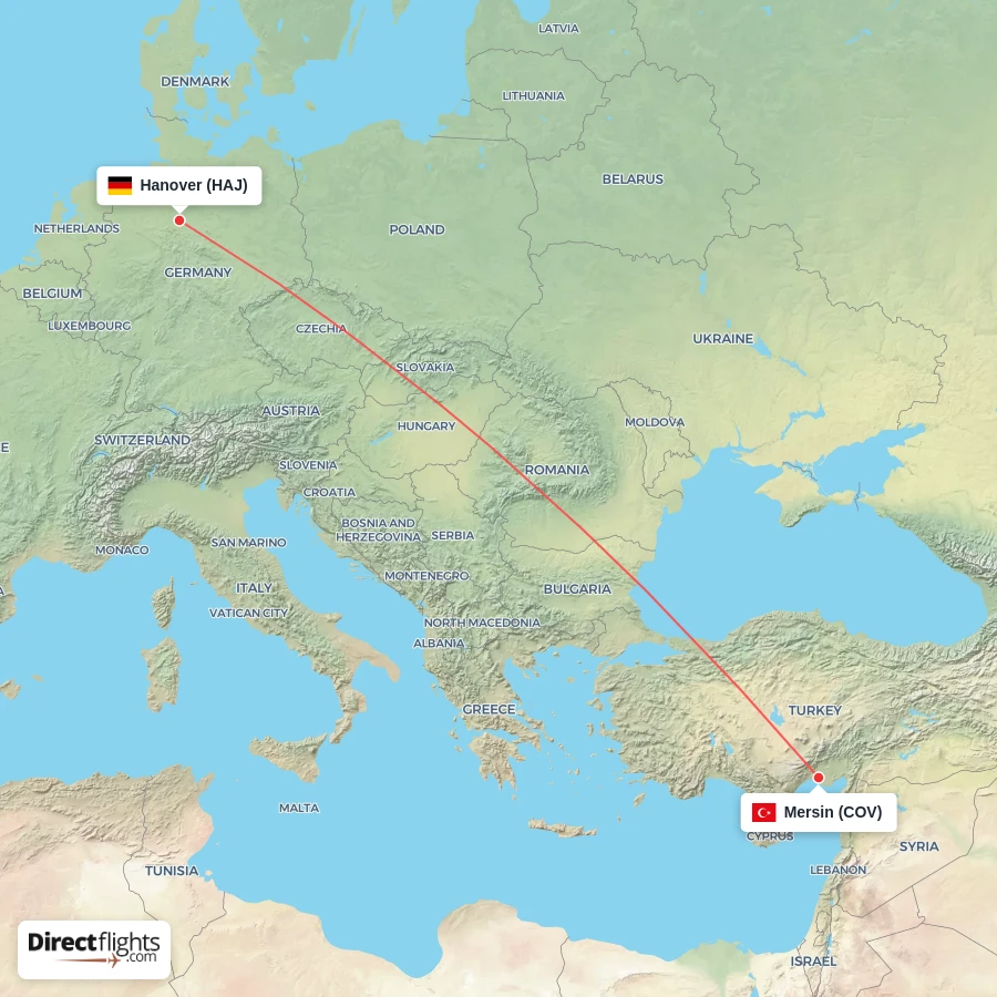 HAJ - COV route map