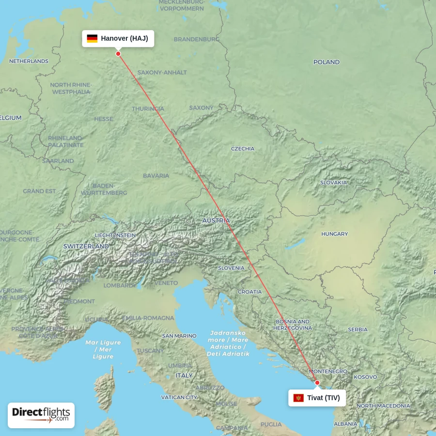 HAJ - TIV route map