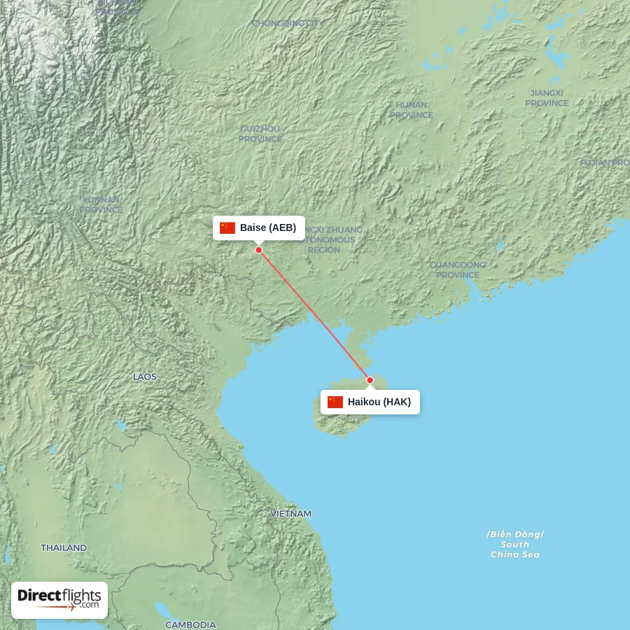 HAK - AEB route map