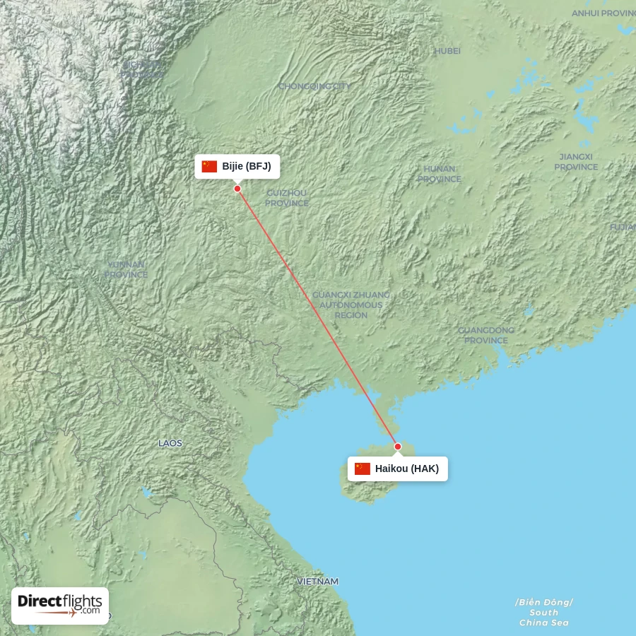 HAK - BFJ route map