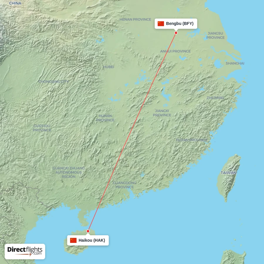 HAK - BFY route map