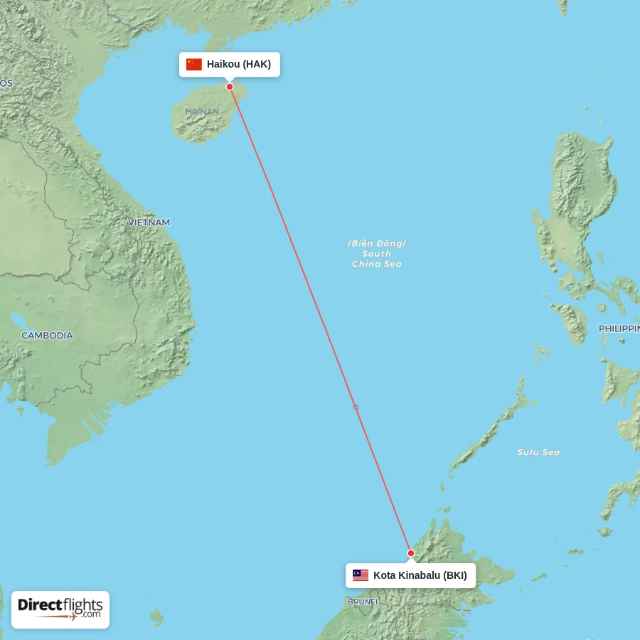 HAK - BKI route map
