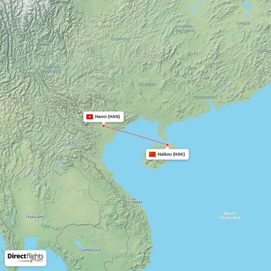 HAK - HAN route map