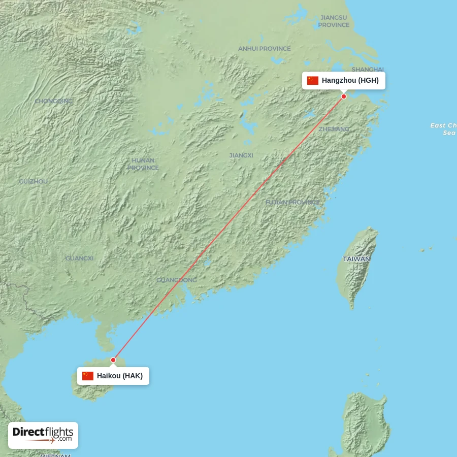 HAK - HGH route map
