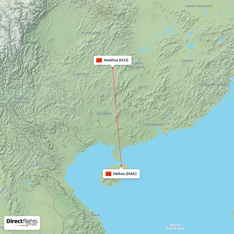 HAK - HJJ route map