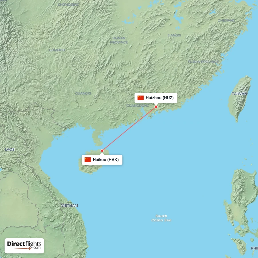 HAK - HUZ route map