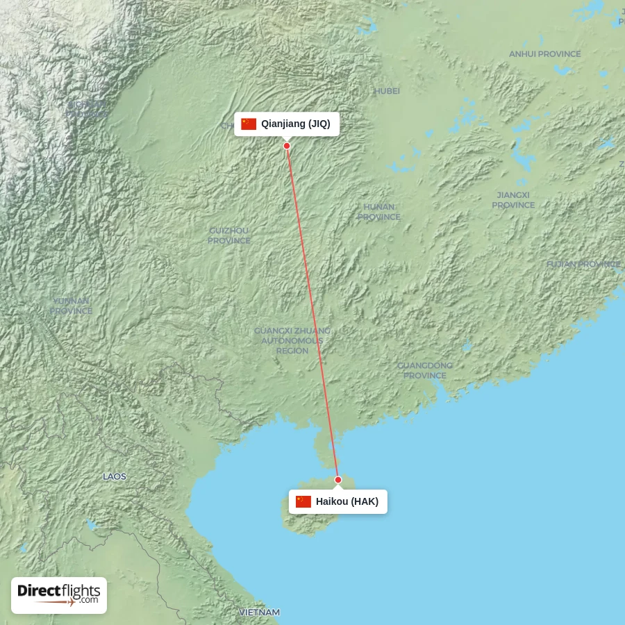 HAK - JIQ route map
