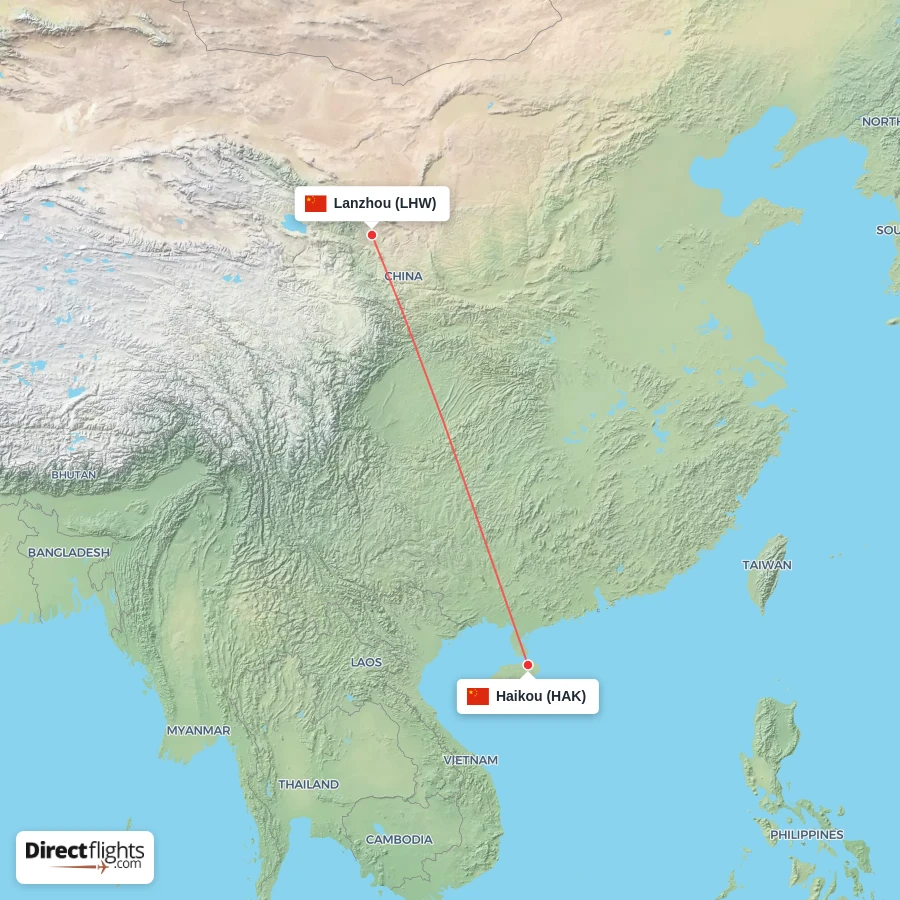 HAK - LHW route map