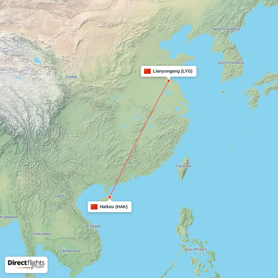 HAK - LYG route map