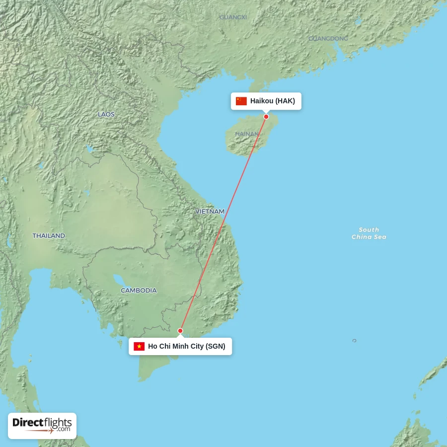 HAK - SGN route map