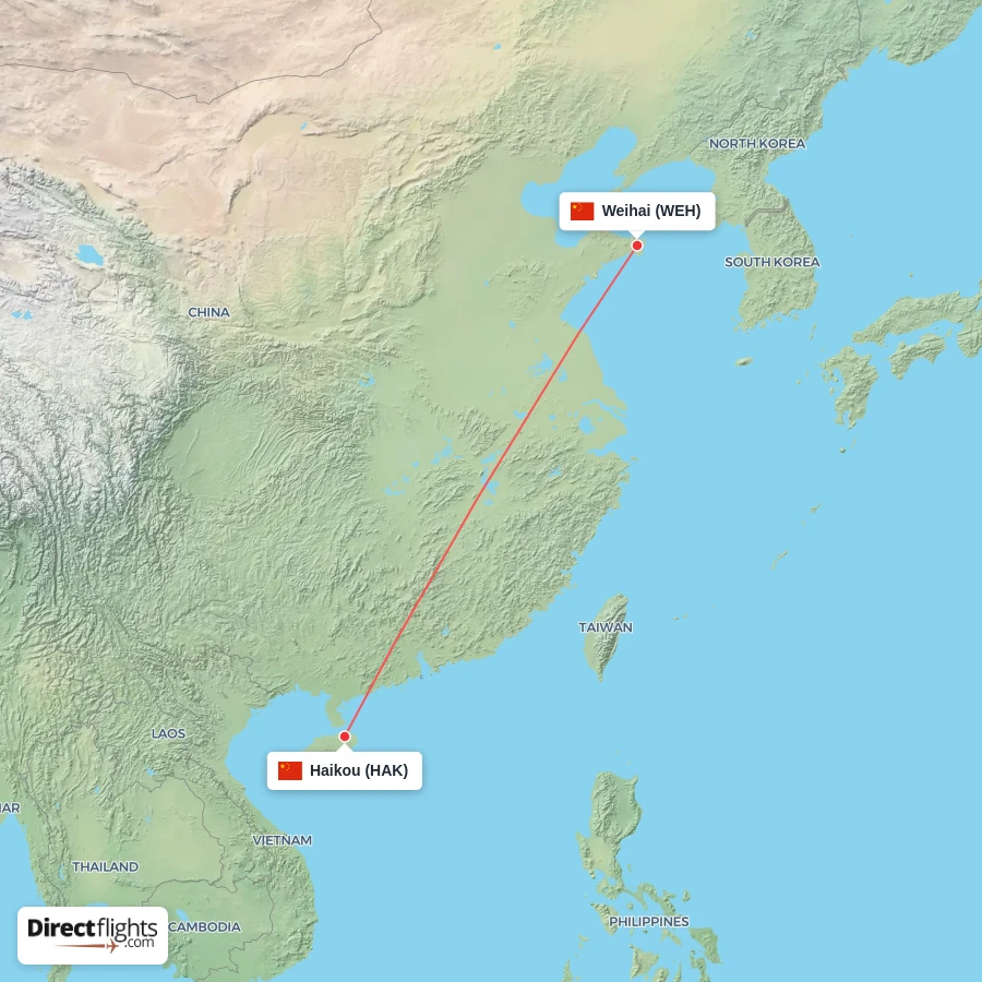 HAK - WEH route map