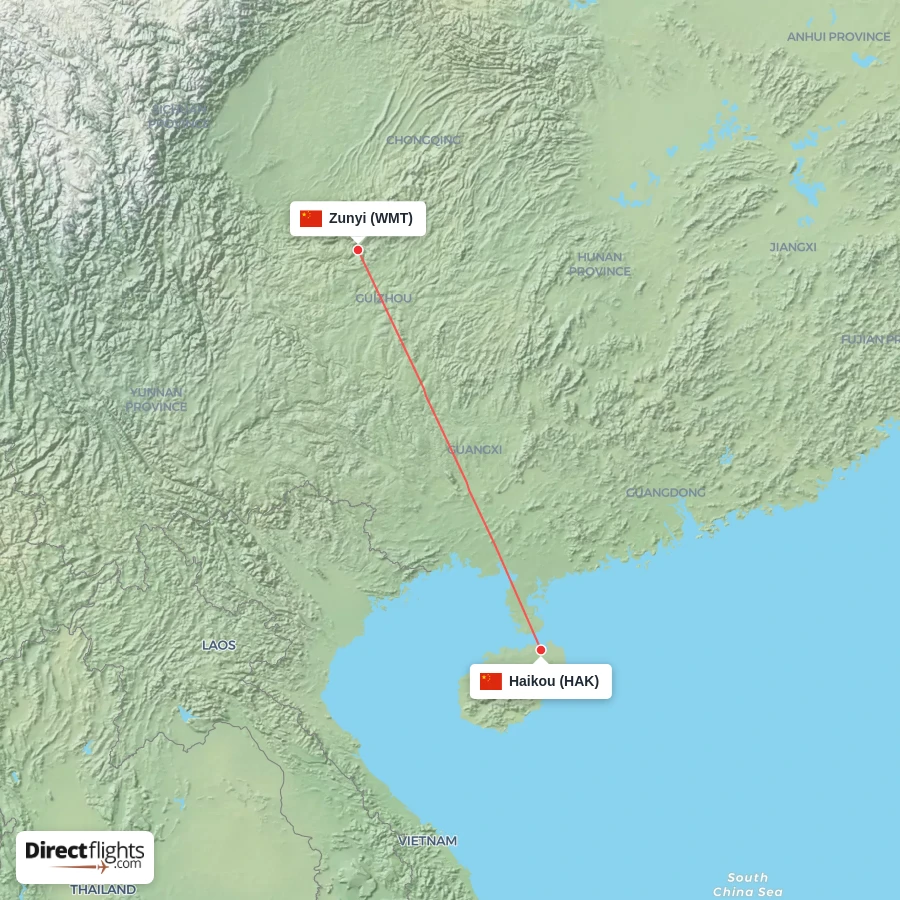 HAK - WMT route map