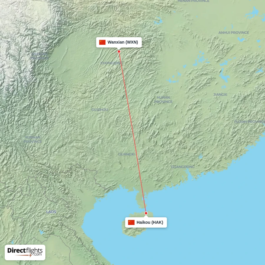 HAK - WXN route map
