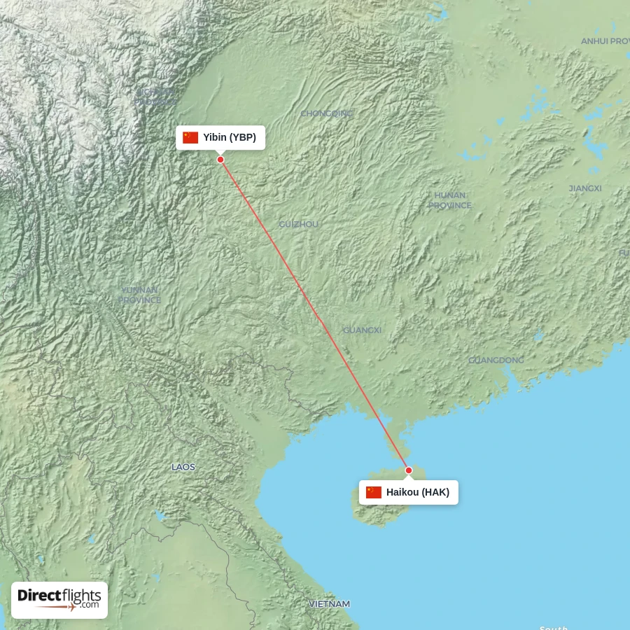 HAK - YBP route map