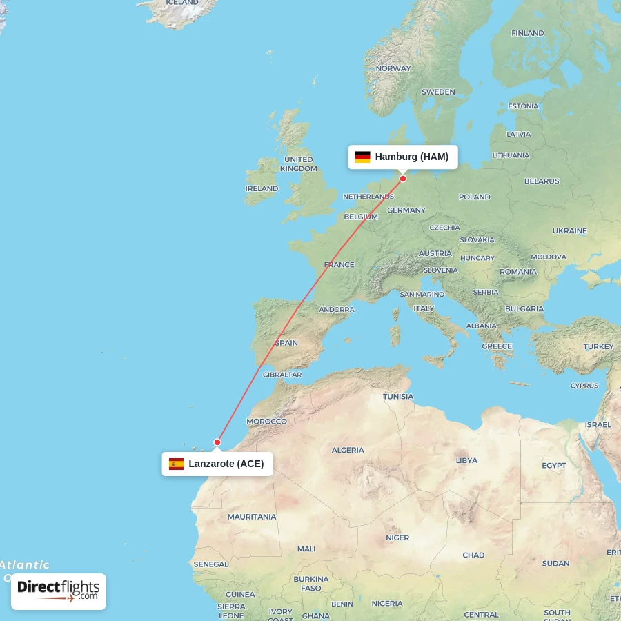 HAM - ACE route map