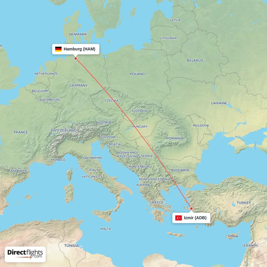 HAM - ADB route map