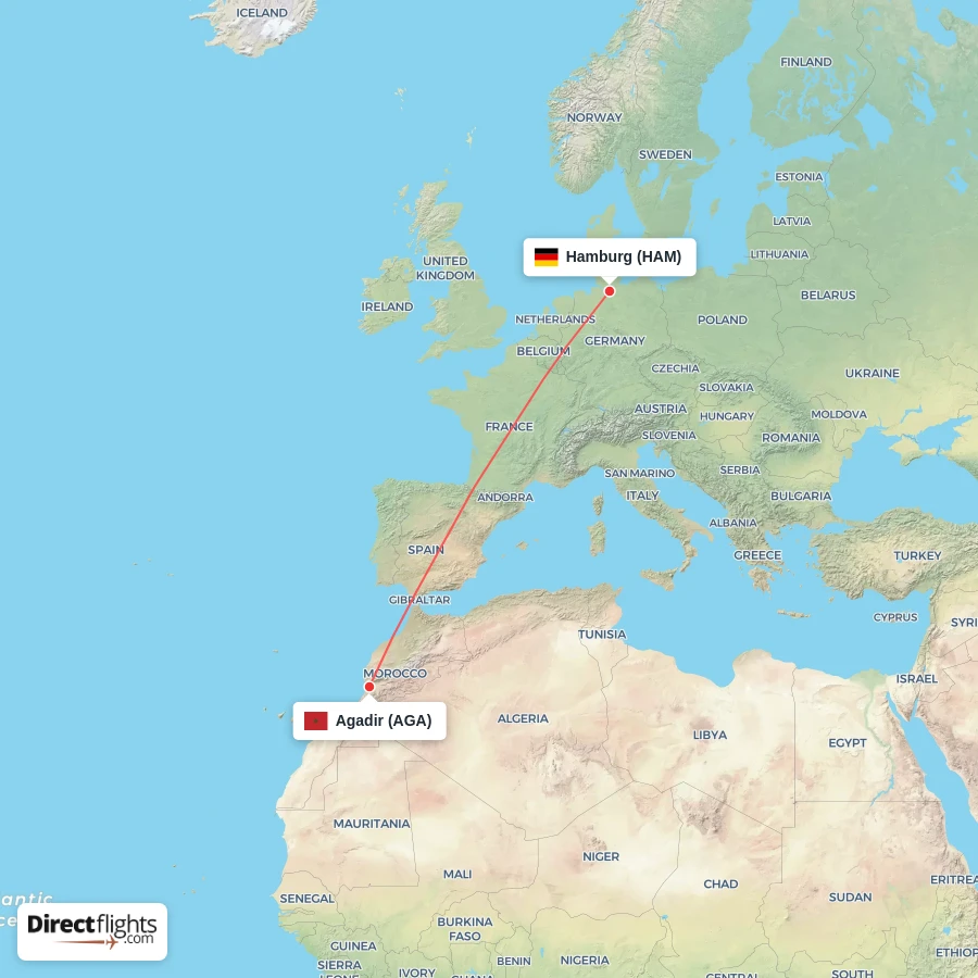 HAM - AGA route map