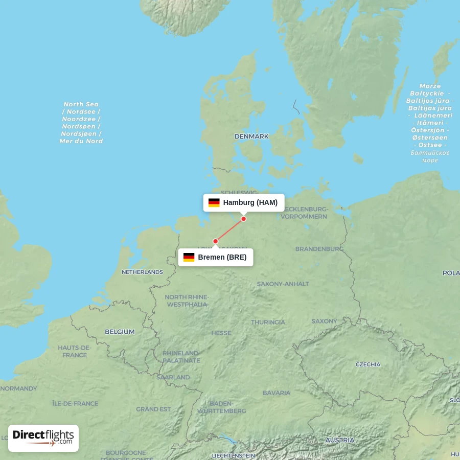 HAM - BRE route map