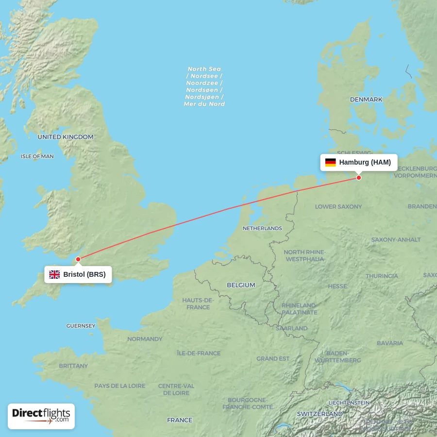 HAM - BRS route map