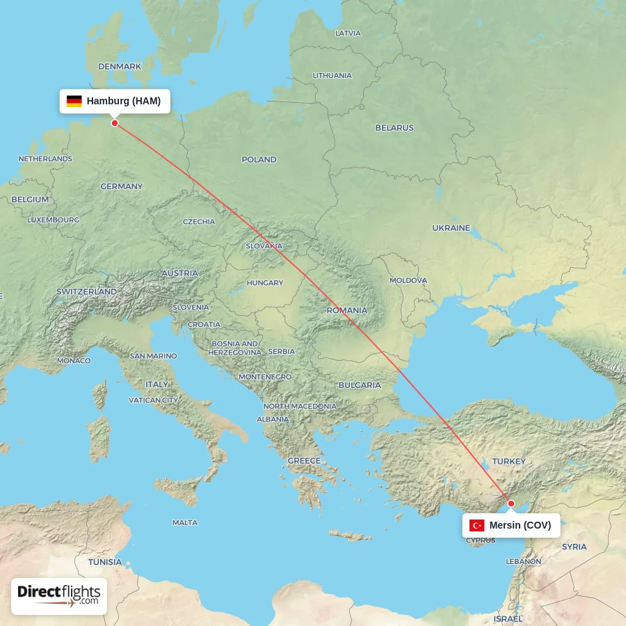 HAM - COV route map