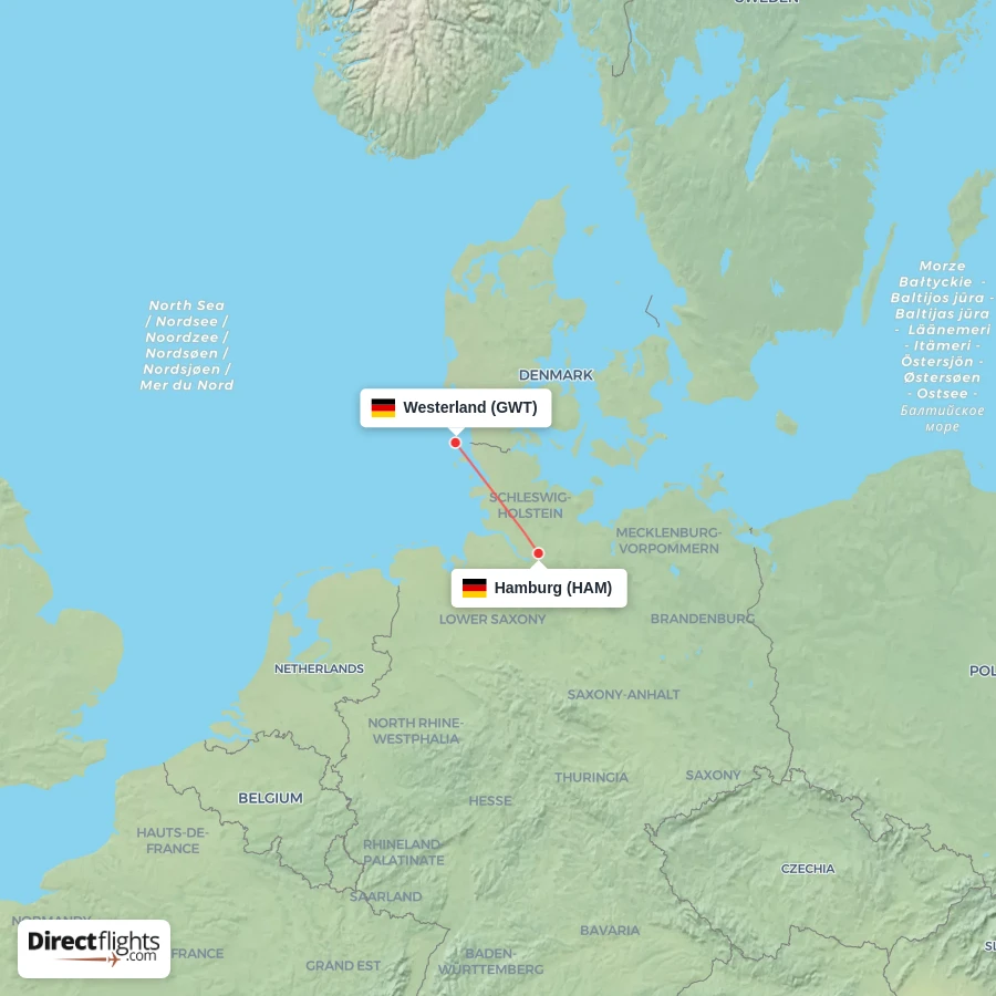HAM - GWT route map
