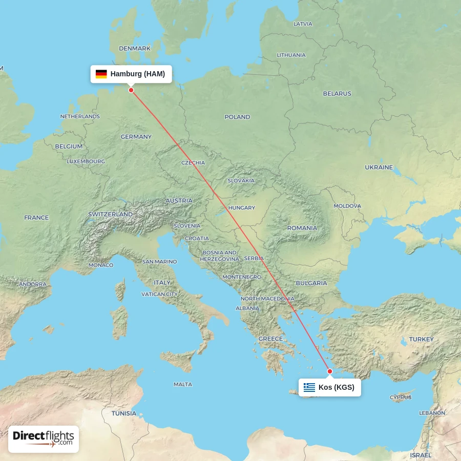 HAM - KGS route map