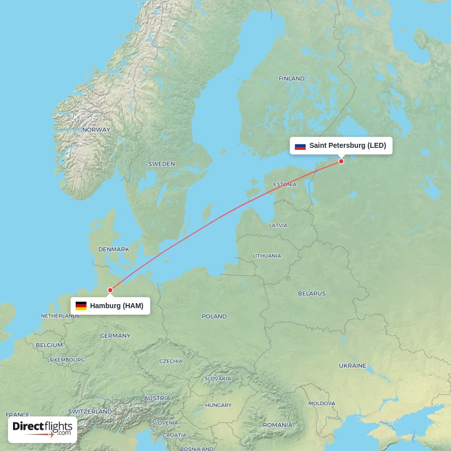 HAM - LED route map